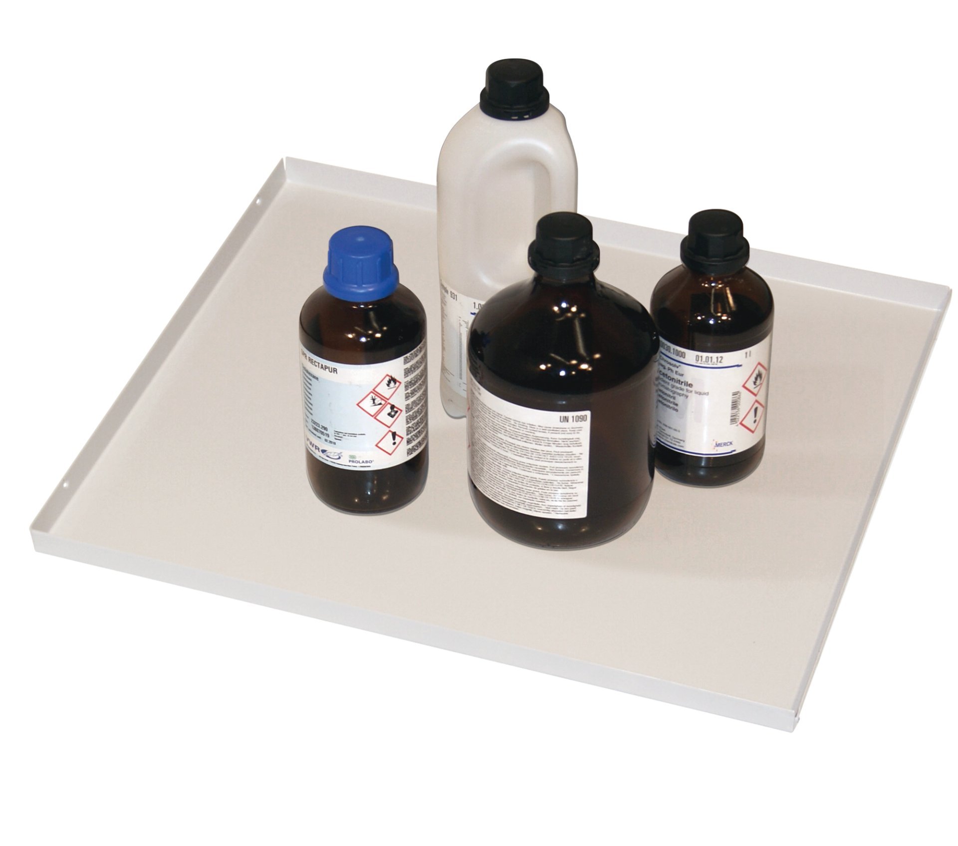 asecos Fachboden Standard für für Sicherheitsschränke S30, pulverbeschichtetes Stahlblech Lichtgrau RAL 7035, Maße 468x500x40 mm Produktbild img1 L