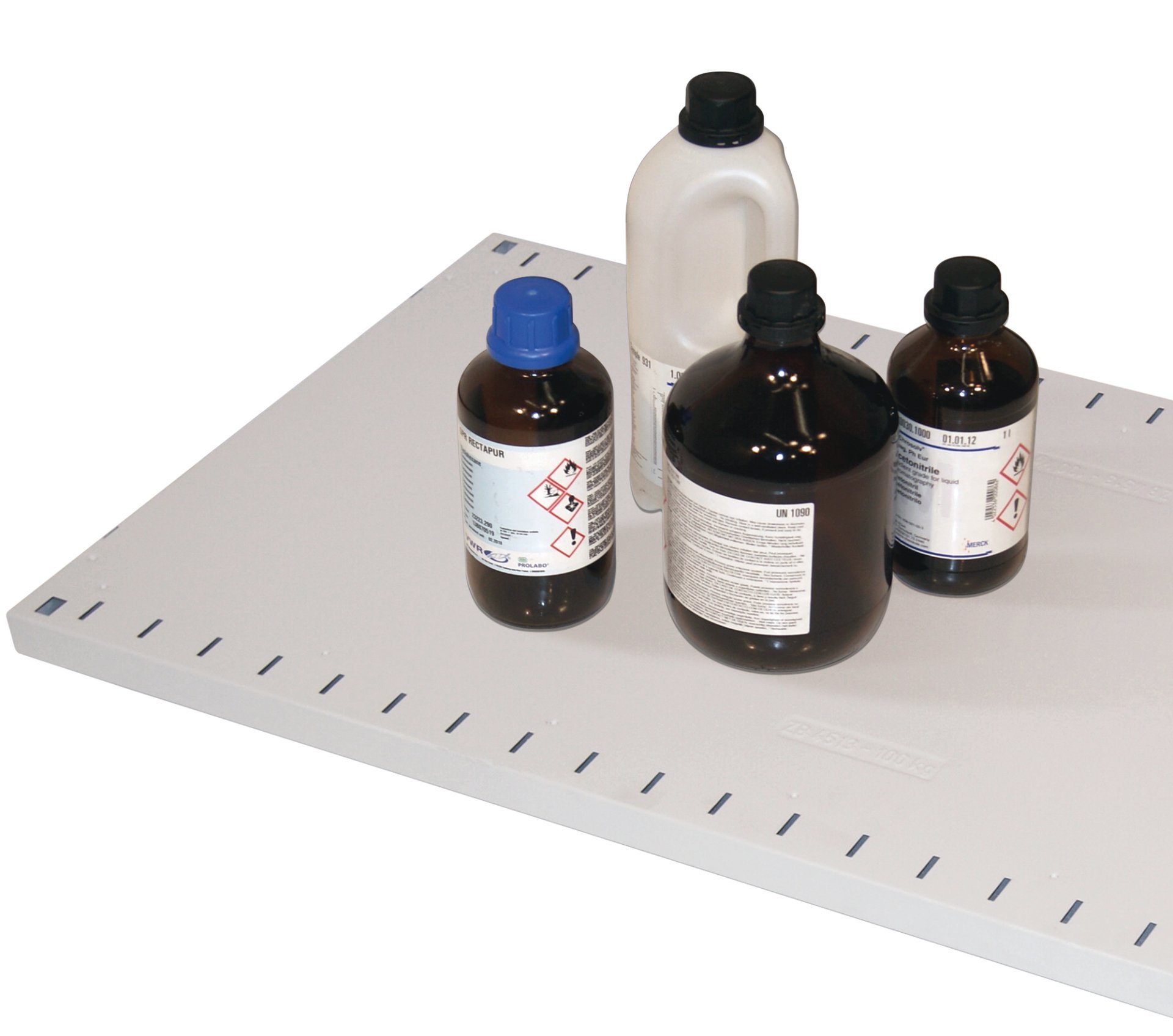 Fachboden Standard für für Sicherheitsschränke CS, pulverbeschichtetes Stahlblech Lichtgrau RAL 7035, Maße 993x492x30 mm Produktbild img1 L