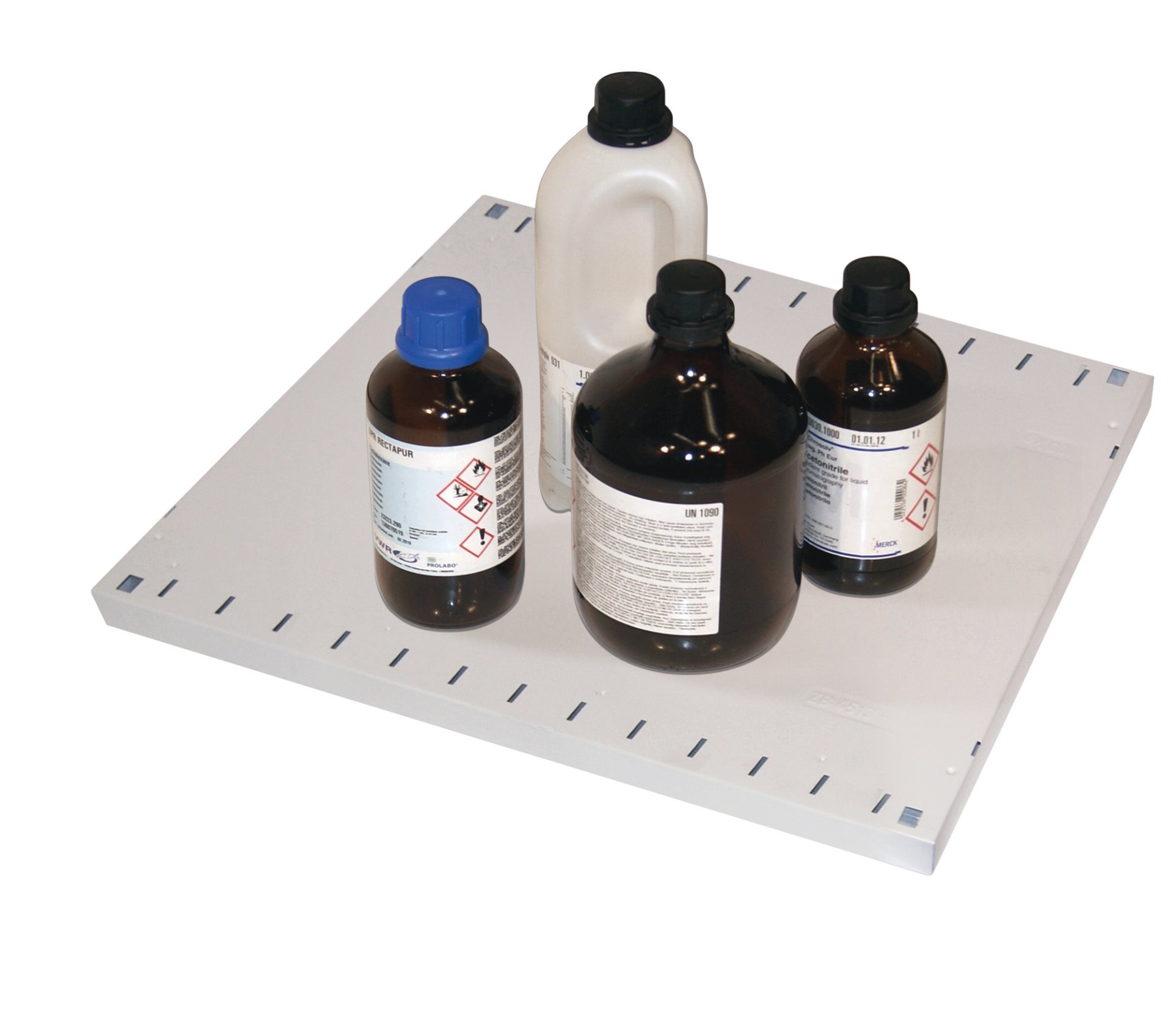 Fachboden Standard für für Sicherheitsschränke CS, pulverbeschichtetes Stahlblech Lichtgrau RAL 7035, Maße 484x491x30 mm Produktbild img1 L