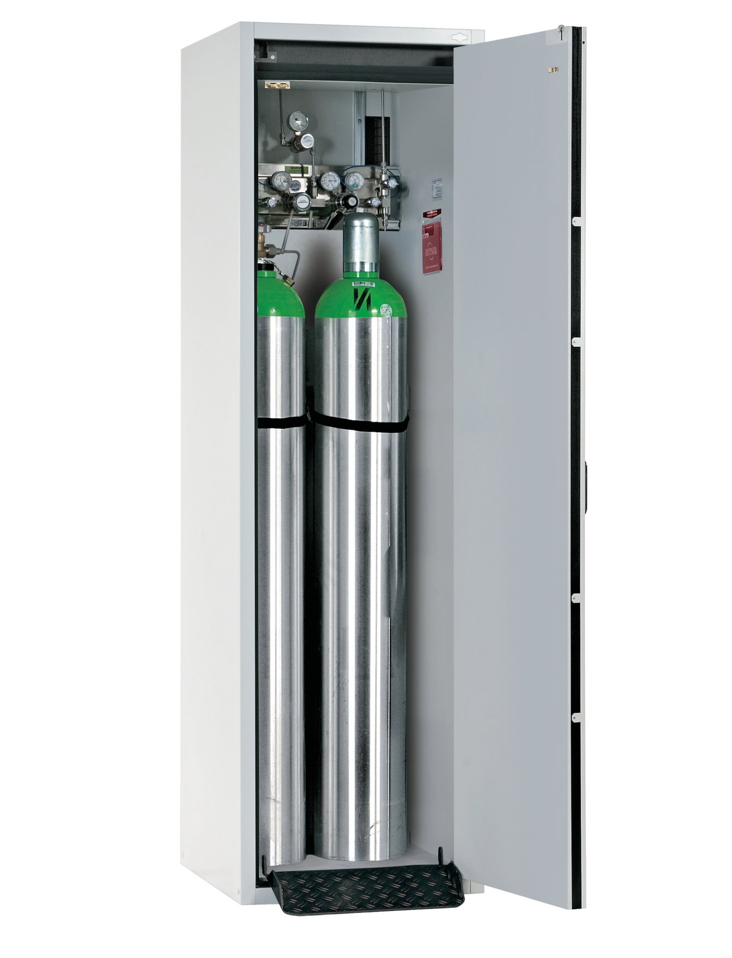 asecos Druckgasflaschenschrank G30.205.060.R in Lichtgrau, Flügeltür, 1x Standardinneneinrichtung Druckgasflaschen (Stahlblech) Produktbild img1 L
