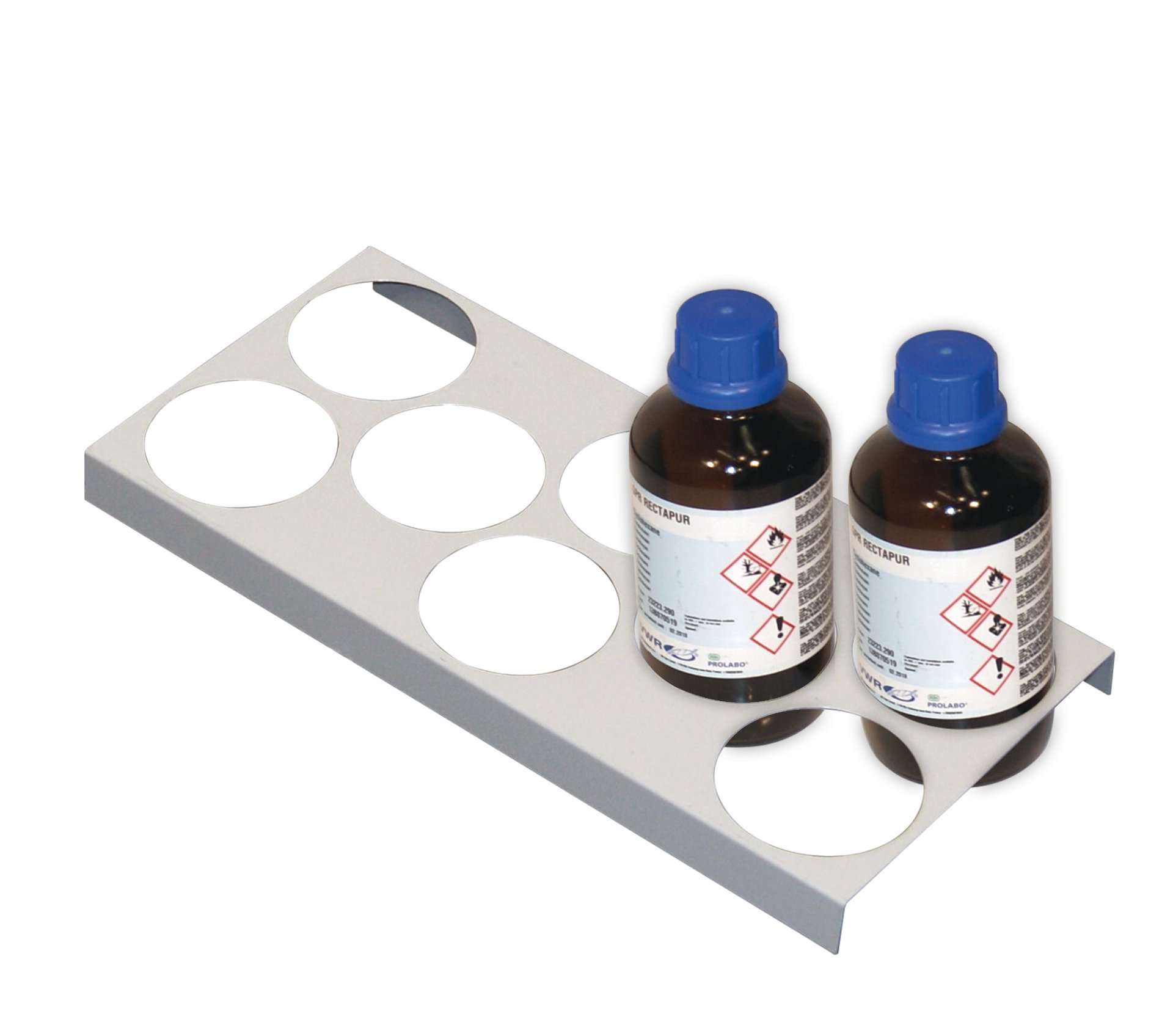 asecos Flaschengestell für für Sicherheitsschränke UB90/UB30, pulverbeschichtetes Stahlblech Lichtgrau RAL 7035, Breite 590, 1100 u.1400 mm Produktbild img1 L
