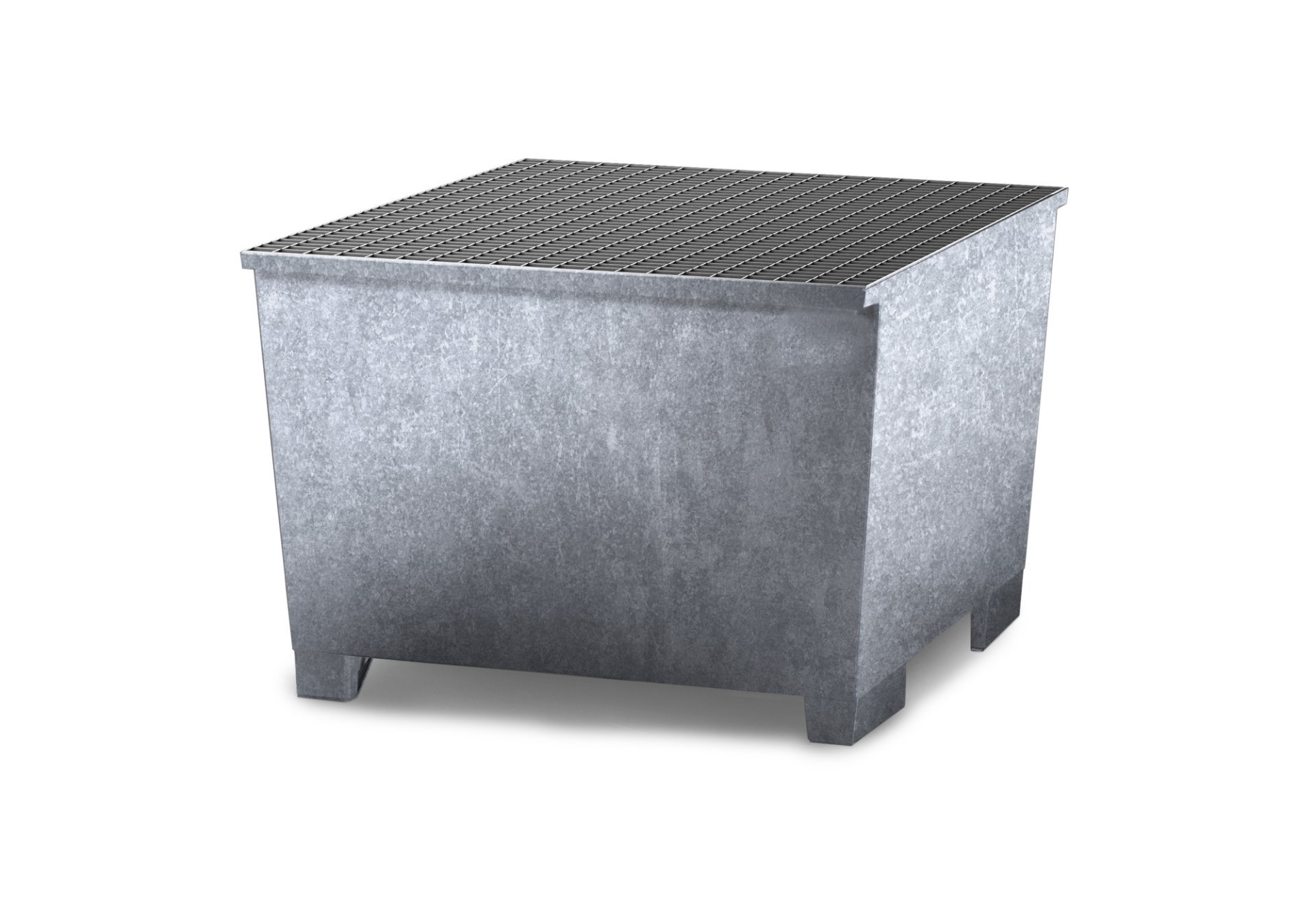 asecos KTC/IBC-Station mit verzinktem Gitterrost, verzinkter Stahl, für 1 x 1000-L-IBC, Maße 1300x1120x1040 mm Produktbild img1 L