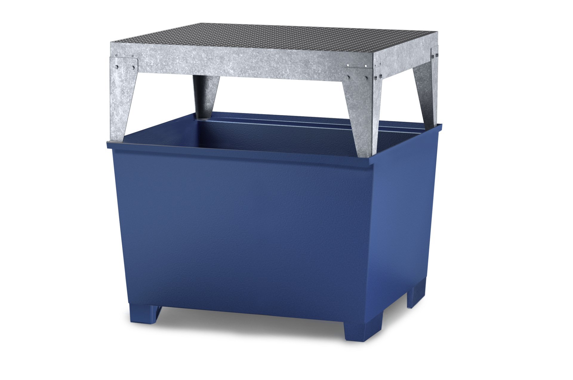 asecos KTC/IBC-Station mit Abfüllbock, pulverbeschichteter Stahl Blau, für 1 x 1000-L-IBC, Maße 1300x1120x1493 mm Produktbild img1 L