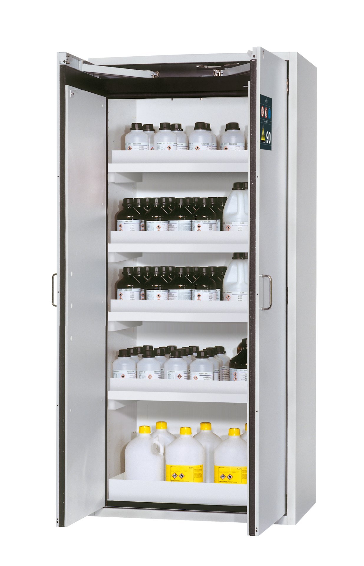 asecos Sicherheitsschrank S90.196.090.WDAS in Lichtgrau, 4x Wannenboden (Polypropylen) Produktbild img1 L
