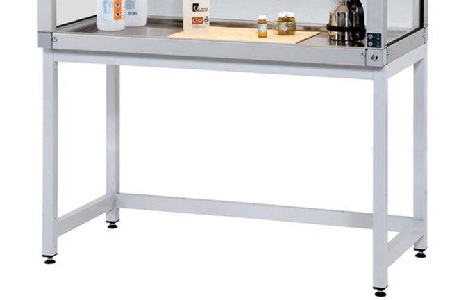 asecos Untergestell für sitzende Tätigkeiten für Gefahrstoffarbeitsplatz Lichtgrau RAL 7035, Maße 1800x600x685 mm Produktbild img1 L