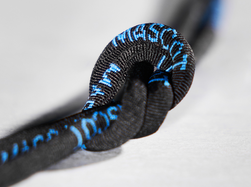 Schnürsenkel mit Logo Schnürsenkel Größe 125, schwarz/kornblau Produktbild img1 L