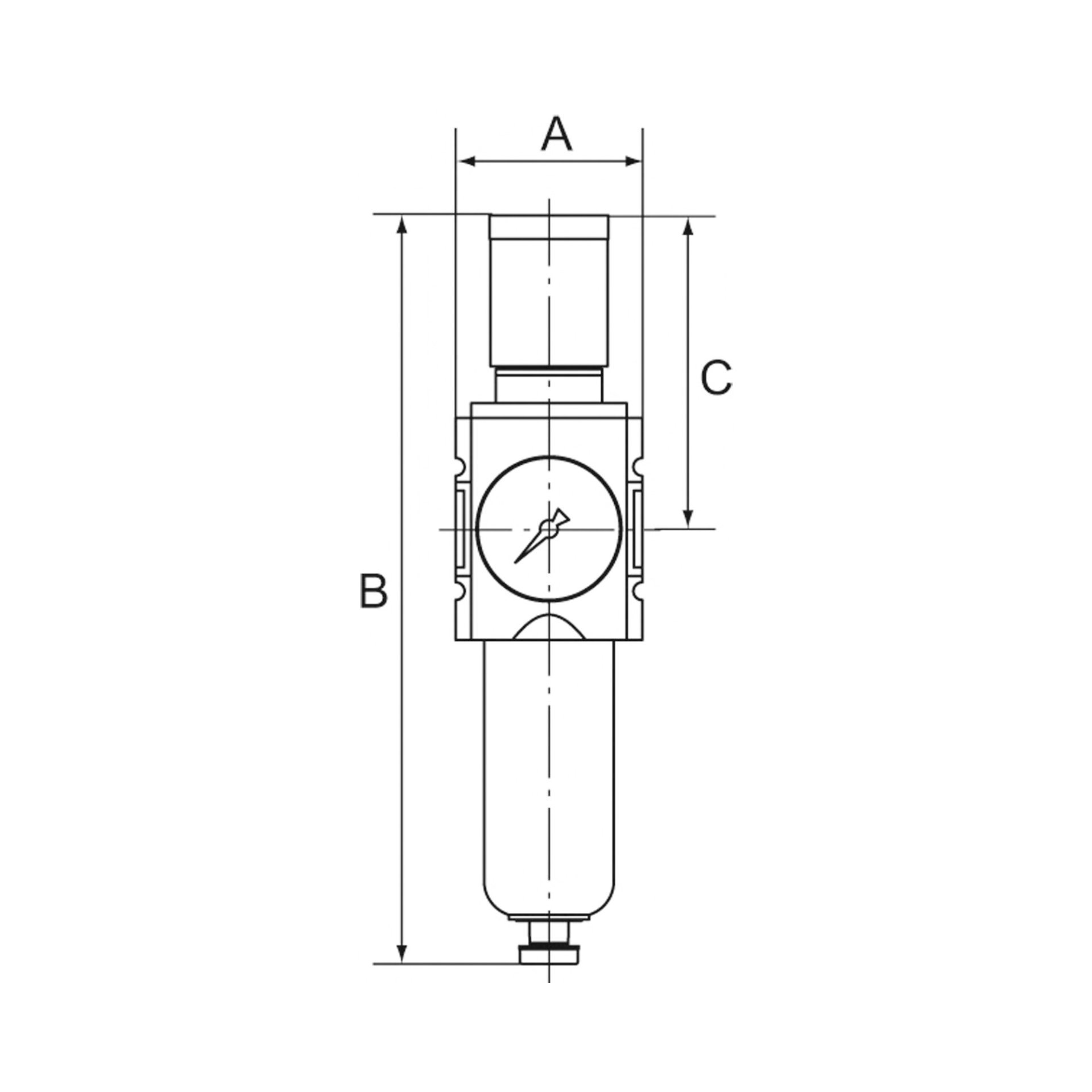 Filterregler »FUTURA-mini«, PC-B., Std.mano, VA-NC, G 1/4, 0,5-10 Produktbild img2 L