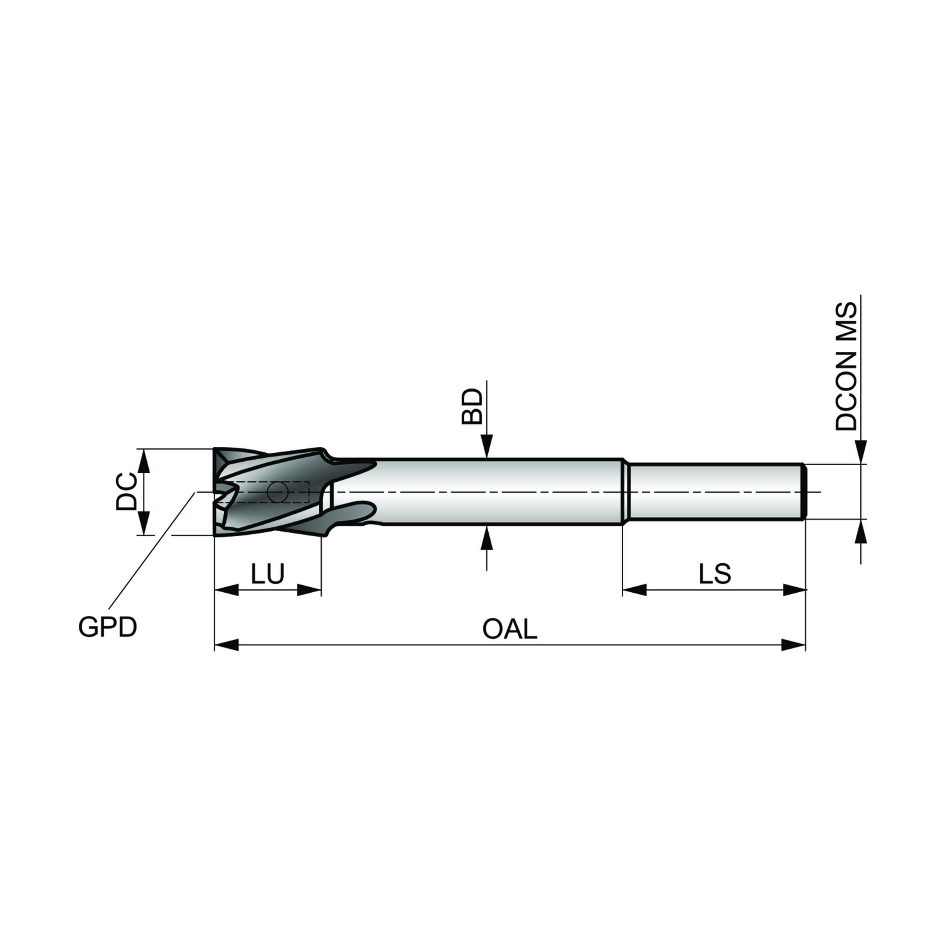 Dormer Pramet Senkbohrer Körper, lange Serie für Flugzeugbau G705 Produktbild img2 L
