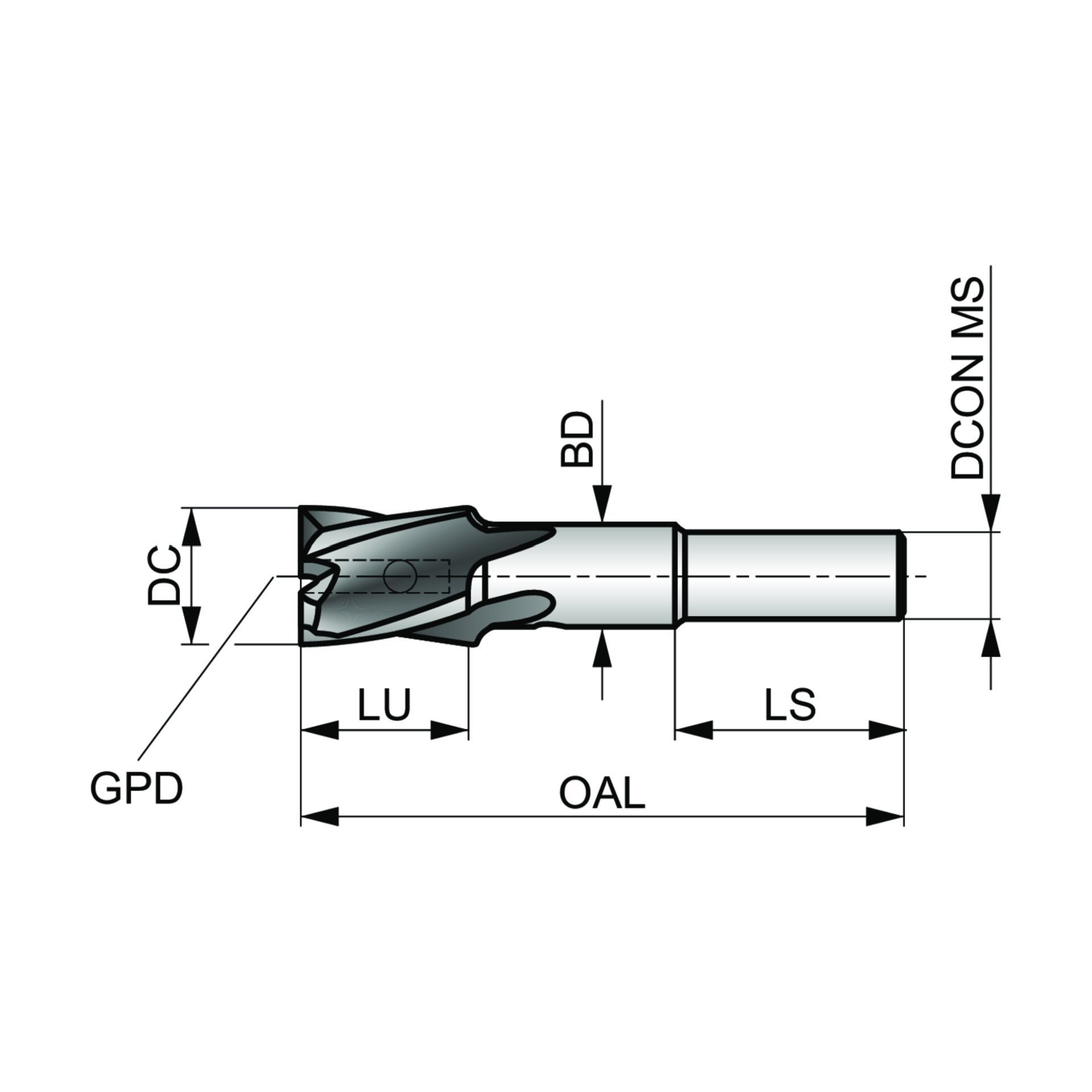 Dormer Pramet Senkbohrer Körper, kurze Serie für Flugzeugbau G706 Produktbild img2 L