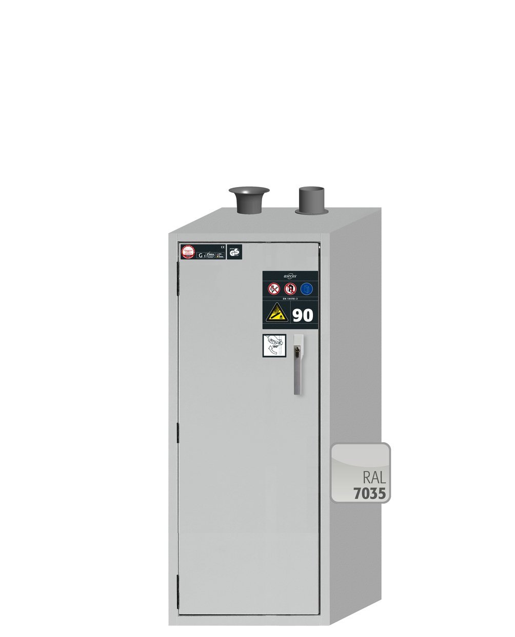 asecos Druckgasflaschenschrank G-ULTIMATE-90 WDL BxTxH(mm) 598x615x1450 Produktbild img2 L