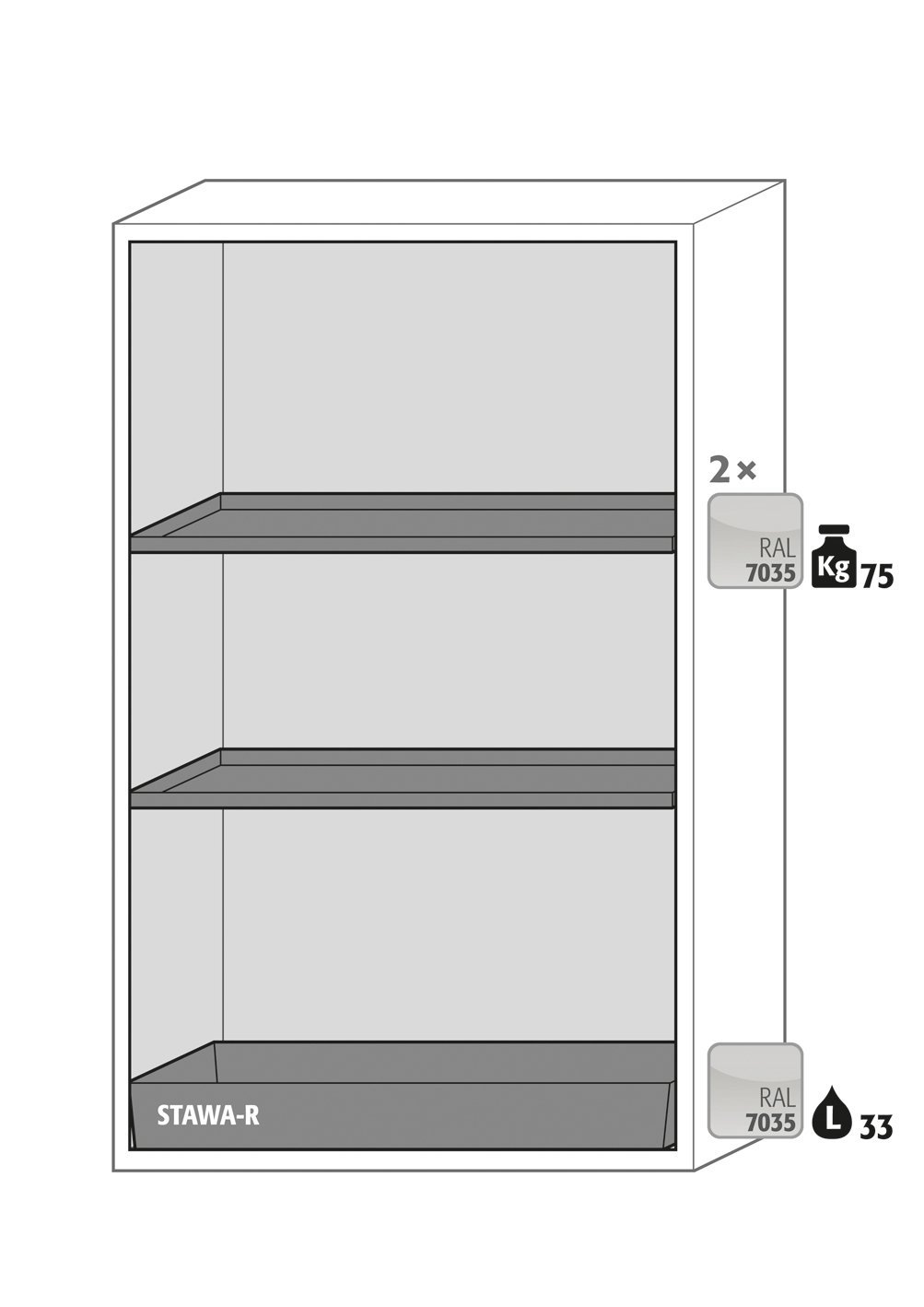 asecos Sicherheitsschrank S-CLASSIC-90 WD BxTxH(mm) 1196x616x1968 Produktbild img2 L
