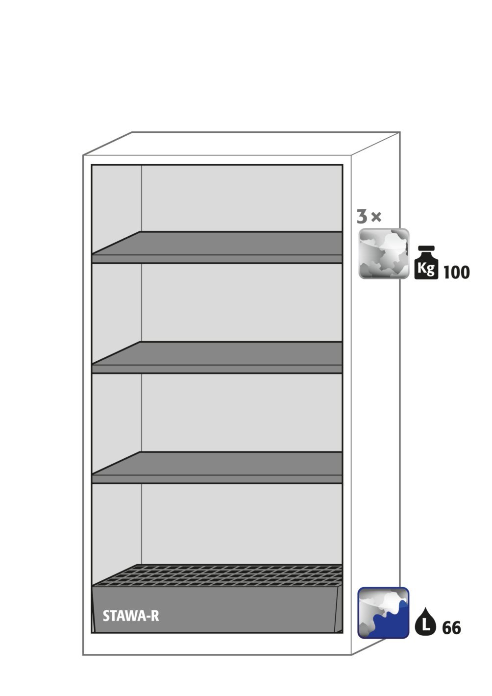 asecos Umluftfilterschrank CX-CLASSIC-G WDFW BxTxH(mm) 1055x520x2290 Produktbild img2 L