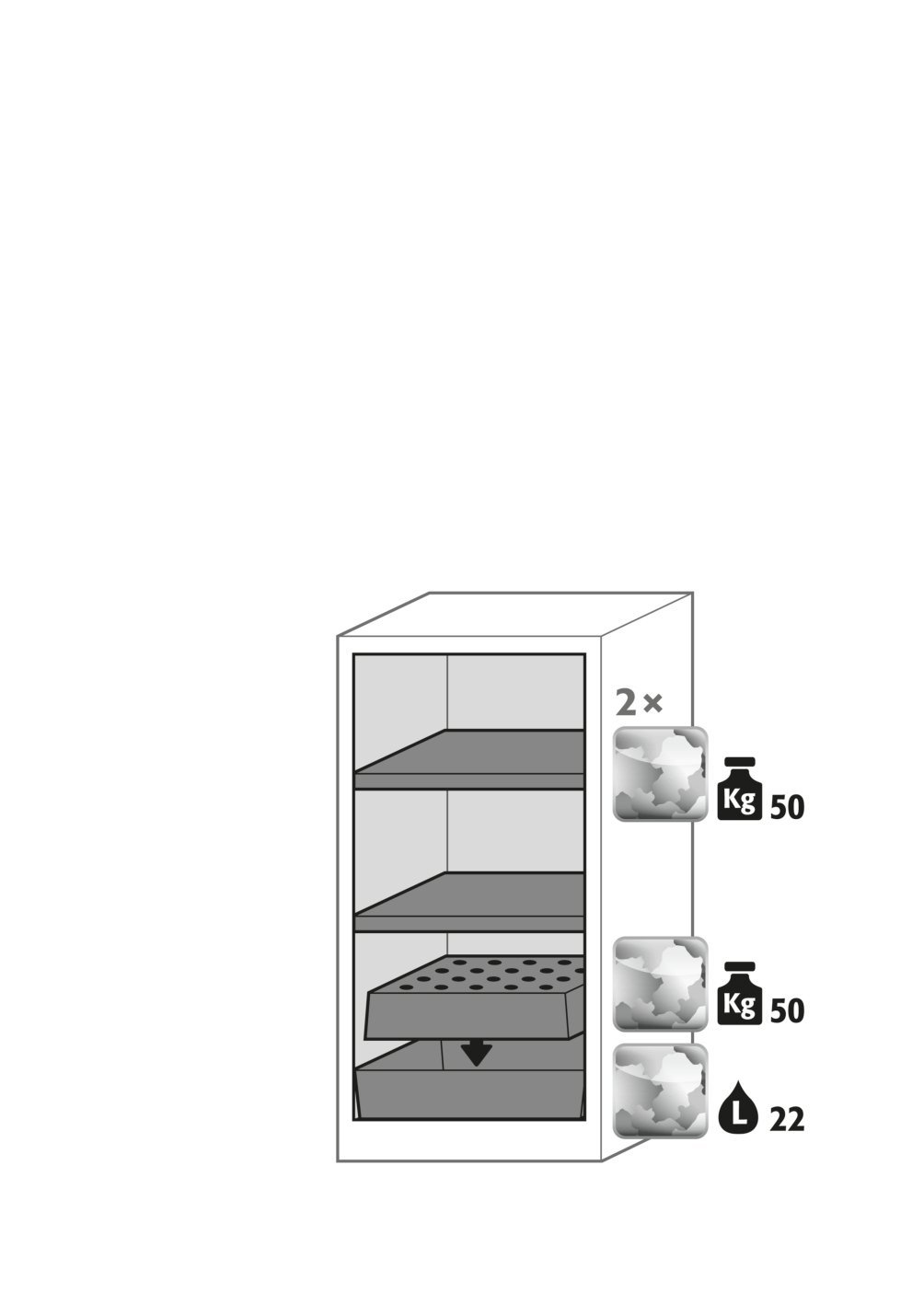 Chemikalienschrank CS-CLASSIC WDL BxTxH(mm) 545x520x1105 Produktbild img3 L