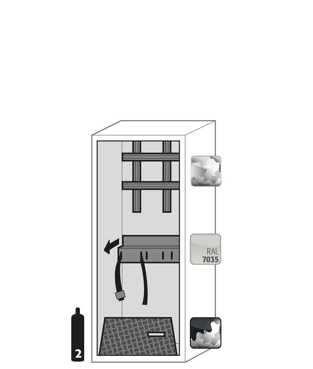 asecos Druckgasflaschenschrank G-ULTIMATE-90 WDL BxTxH(mm) 598x615x1450 Produktbild img3 L