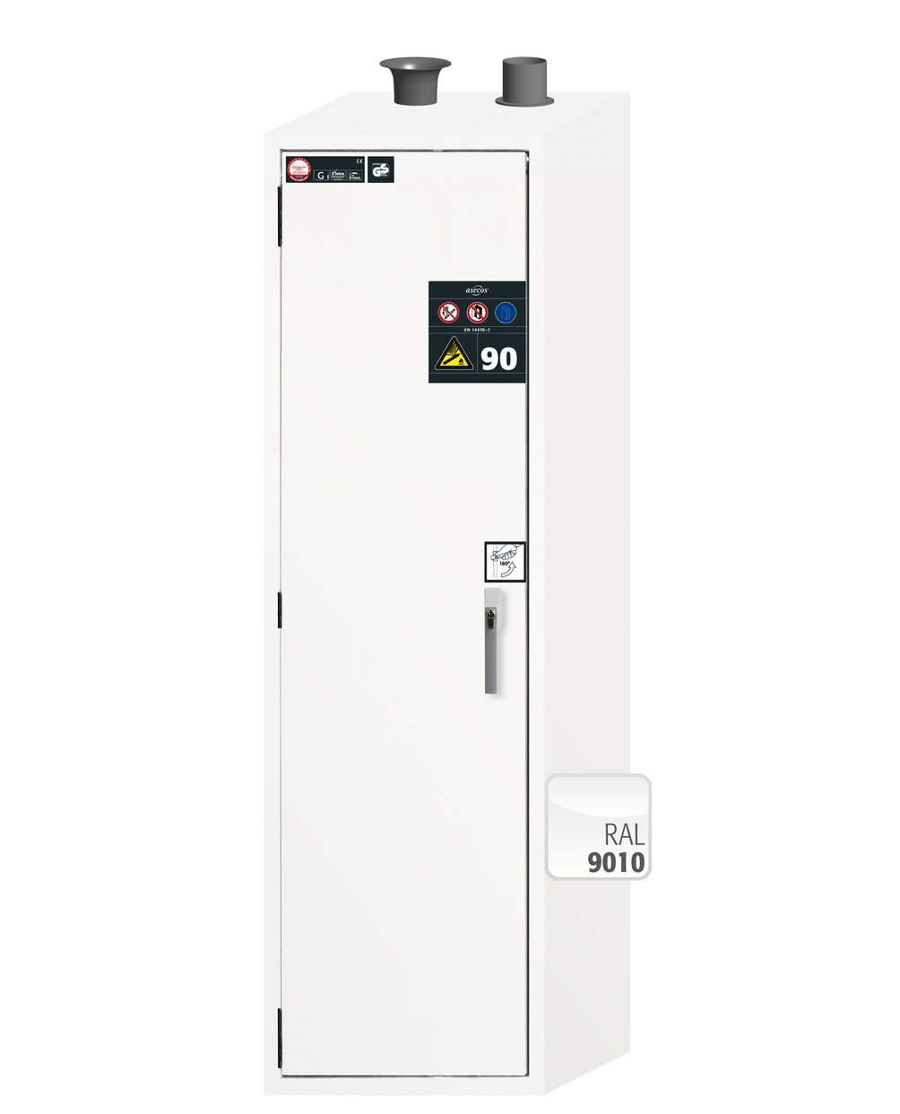 asecos Druckgasflaschenschrank G-ULTIMATE-90 WDL BxTxH(mm) 598x615x2050 Produktbild img2 L