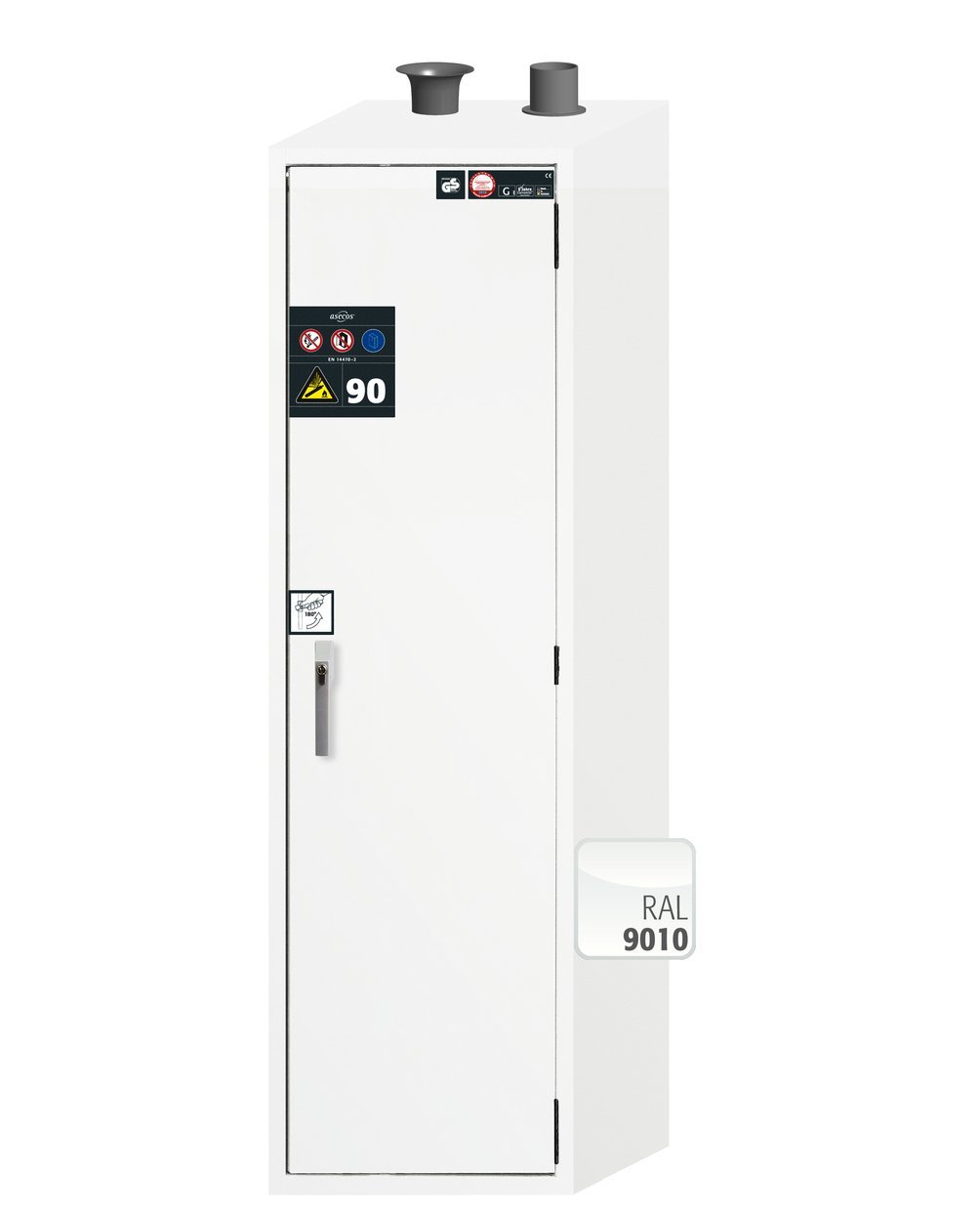 asecos Druckgasflaschenschrank G-ULTIMATE-90 2F.WDR BxTxH(mm) 598x615x2050 Produktbild img2 L