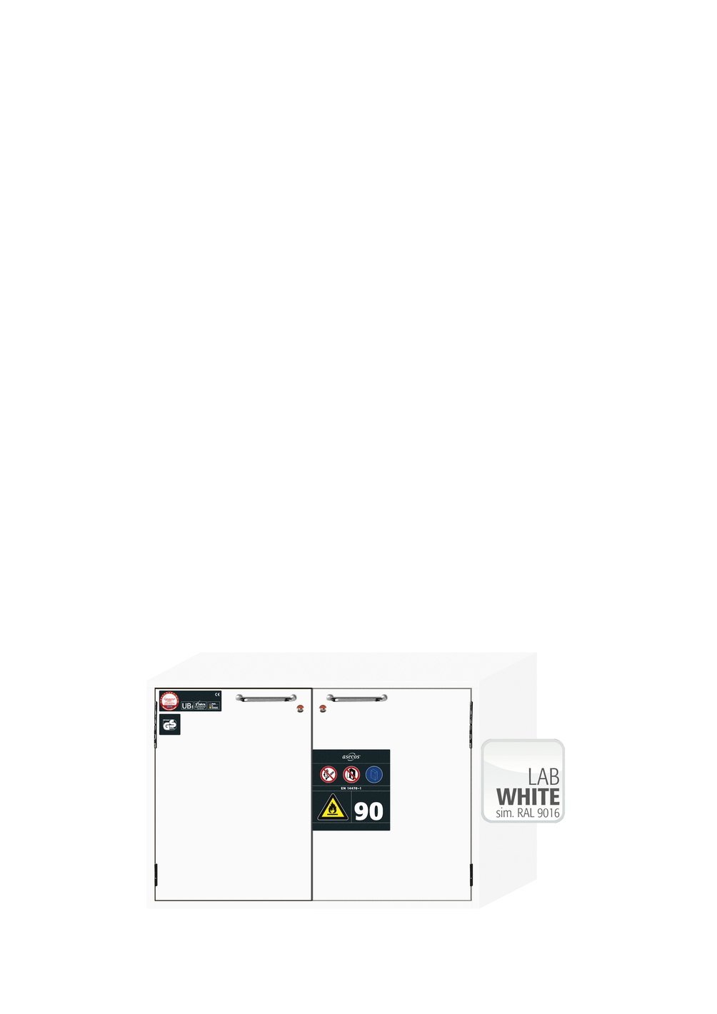 Sicherheitsunterbauschrank UB-T-90 2T BxTxH(mm) 893x574x600 Produktbild img2 L