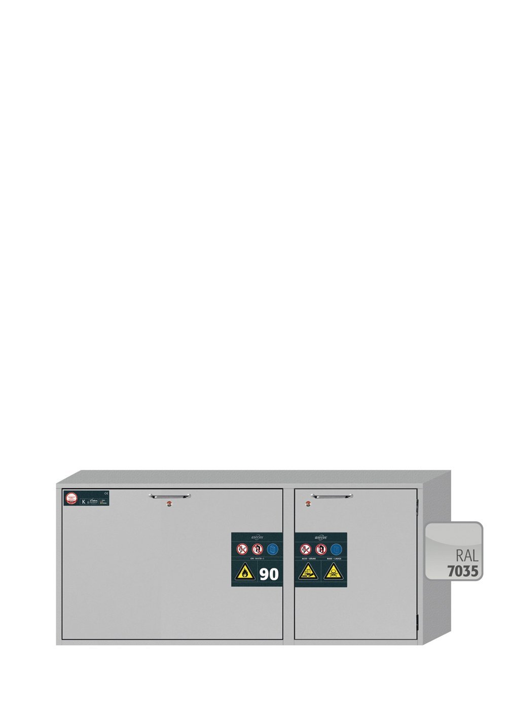 asecos Kombi-Sicherheitsschrank K-UB-90 UB.ST BxTxH(mm) 1402x502x601 Produktbild img2 L