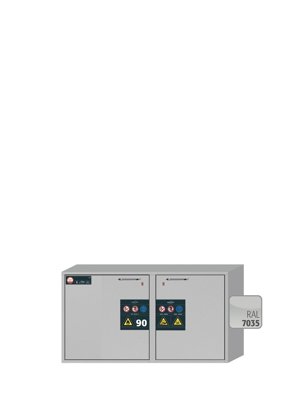 asecos Kombi-Sicherheitsschrank K-UB-90 UB.2T BxTxH(mm) 1102x502x601 Produktbild img2 L