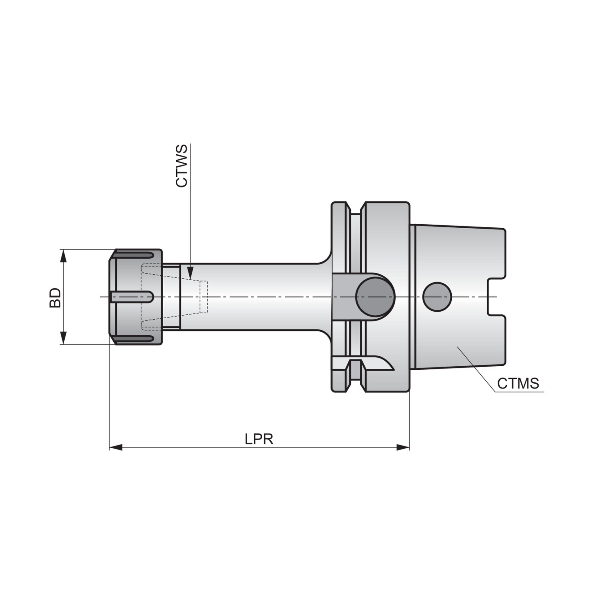 Dormer Pramet Spannzangenfutter - HSK-A-CC-ER Produktbild img2 L