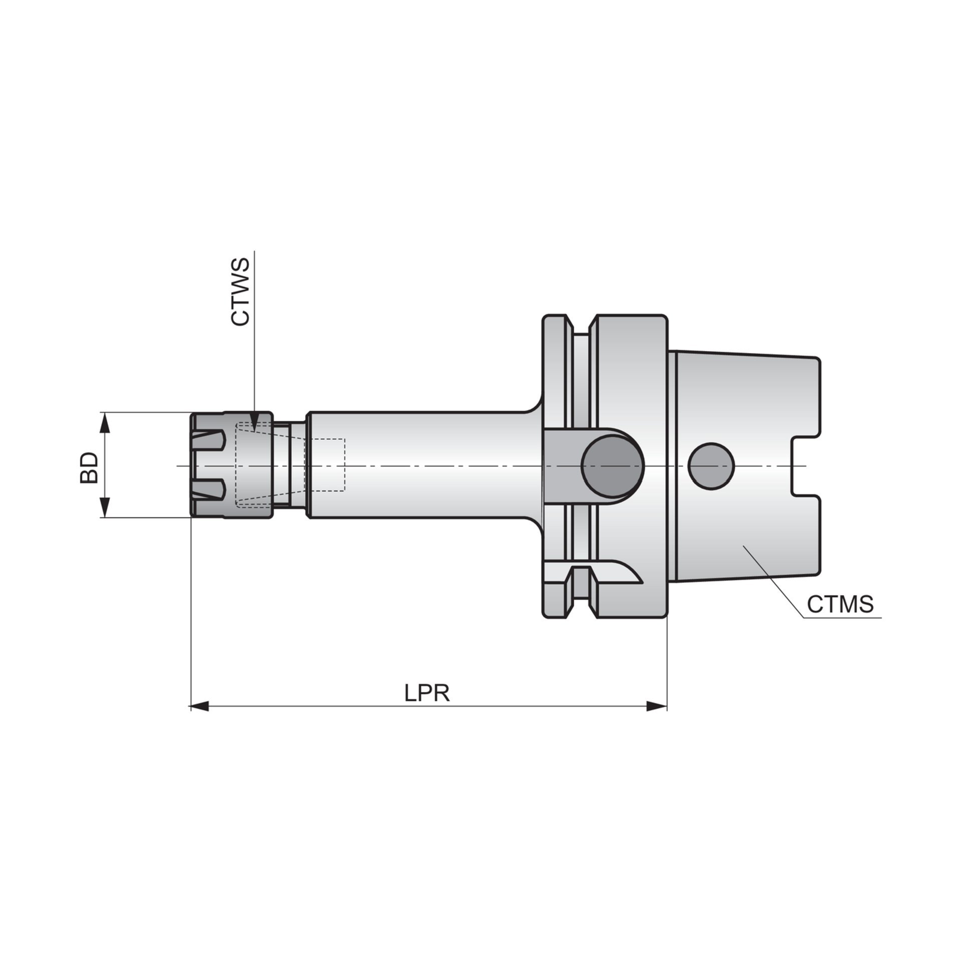 Dormer Pramet Mini-Spannzangenfutter - HSK-A-CCM-ER Produktbild img2 L