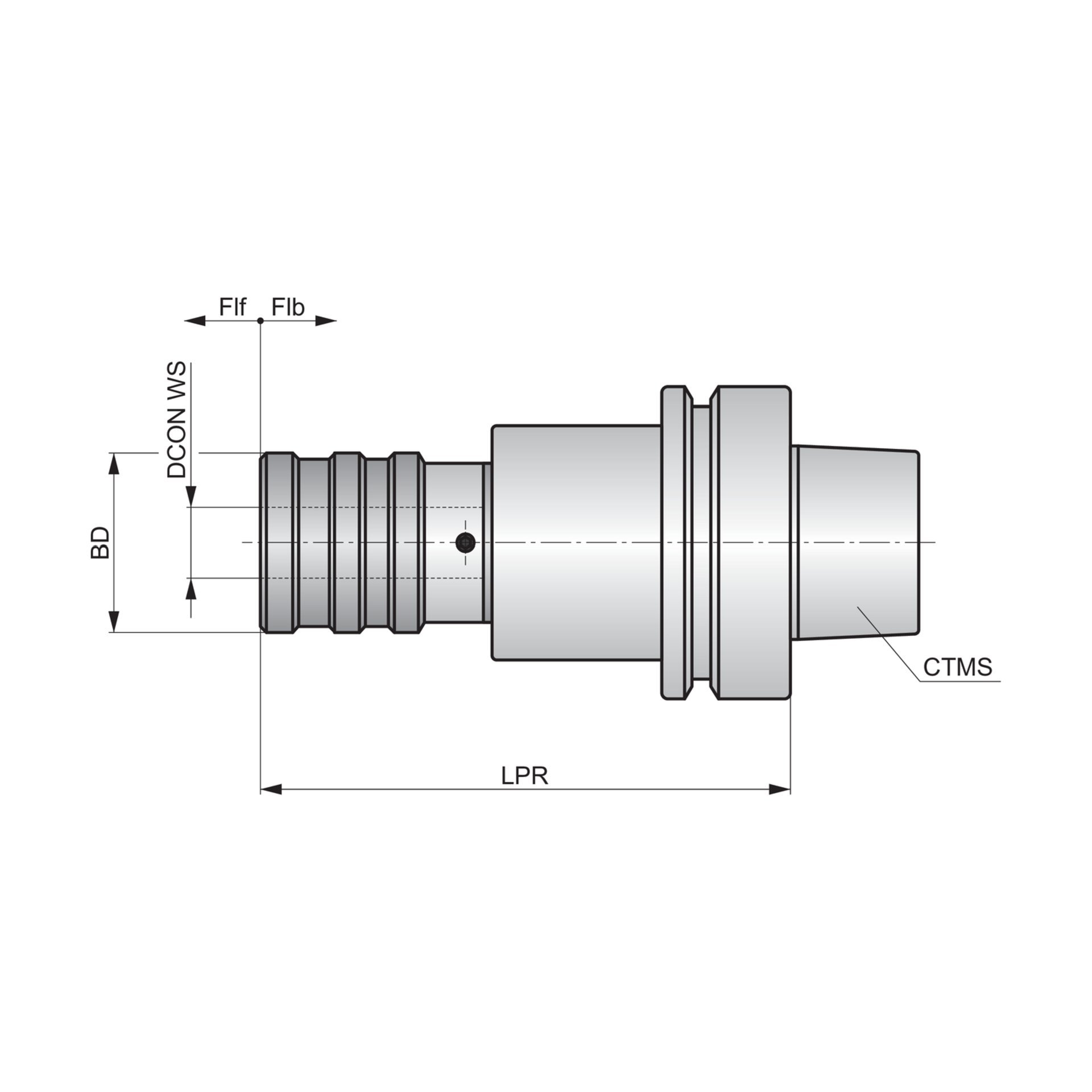 Dormer Pramet Gewindeschneid-Schnellwechselfutter mit Längenausgleich HSK-F-QTCC Produktbild img2 L