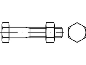 ISO 4014 8.8U CE Mu M 20 x 150 tZn SB nach EN 15048 tZn VE=S Produktbild img2 L