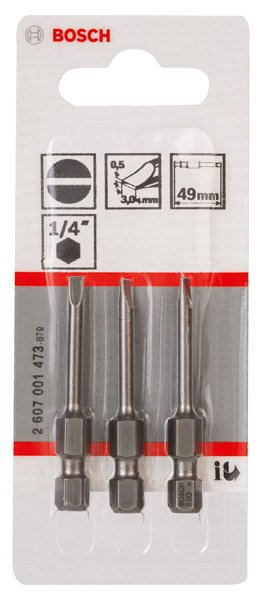 Bosch Schrauberbit Extra-Hart S 0,5 x 3,0, 49 mm, 3er-Pack Produktbild img2 L