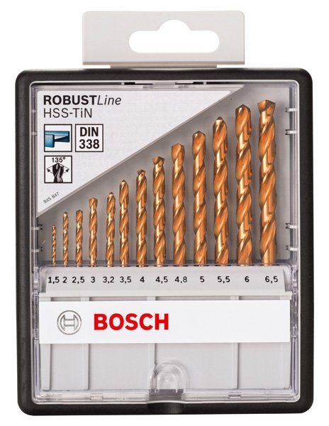 13-tlg. Metallbohrer-Set, Robust Line, HSS-TiN, 135°, 1,5–6,5 mm Produktbild img2 L