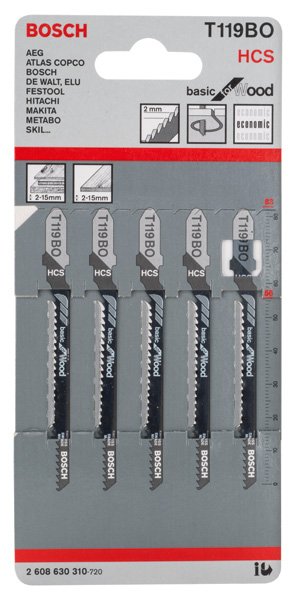 Bosch Stichsägeblatt T 119 BO Basic for Wood, 5er-Pack Produktbild img2 L