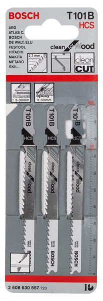 Bosch Stichsägeblatt T 101 B Clean for Wood, 3er-Pack Produktbild img2 L