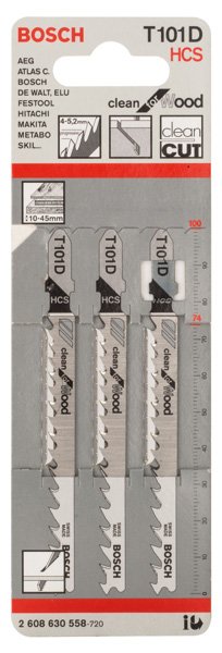 Bosch Stichsägeblatt T 101 D Clean for Wood, 3er-Pack Produktbild img2 L
