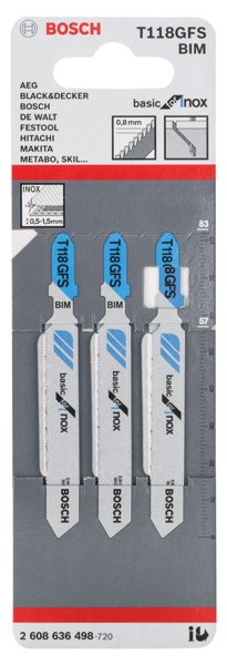 Stichsägeblatt T 118 GFS Basic for Stainless Steel, 3er-Pack Produktbild img2 L