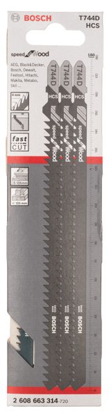 Bosch Stichsägeblatt T 744 D Speed for Wood, 3er-Pack Produktbild img2 L