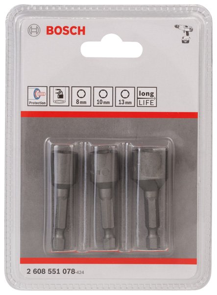 Bosch 3-tlg. Steckschlüsselpack, 8/10/13 mm Produktbild img2 L
