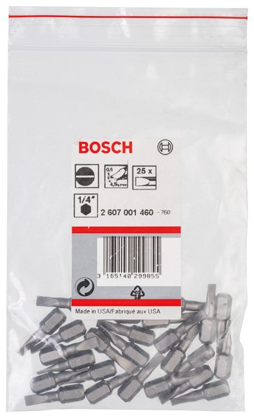 Bosch Schrauberbit Extra-Hart S 0,6 x 4,5, 25 mm, 25er-Pack Produktbild img2 L