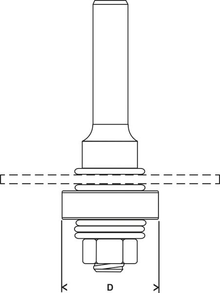 Bosch Schaft für Scheibenfräse mit Führungskugellager, 8&nbsp;mm, D 22&nbsp;mm, G 60,3&nbsp;mm Produktbild img3 L