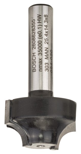 Bosch Kantenform-Ovolo-Fräser, 8 mm, R1 6,3 mm, D 25,4 mm, L 14 mm, G 46 mm Produktbild img1 L