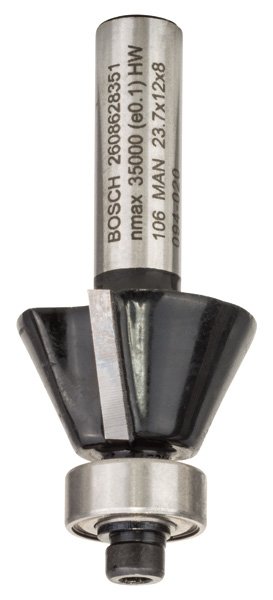Bosch Laminat-Bündigfräser, 8&nbsp;mm, D1 23,7&nbsp;mm, B 5,5&nbsp;mm, L 12&nbsp;mm, G 54&nbsp;mm, 25° Produktbild img1 L