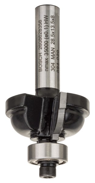 Bosch Kantenformfräser E, 8 mm, R1 6,3 mm, D 28,5 mm, L 13,2 mm, G 54 mm Produktbild img1 L