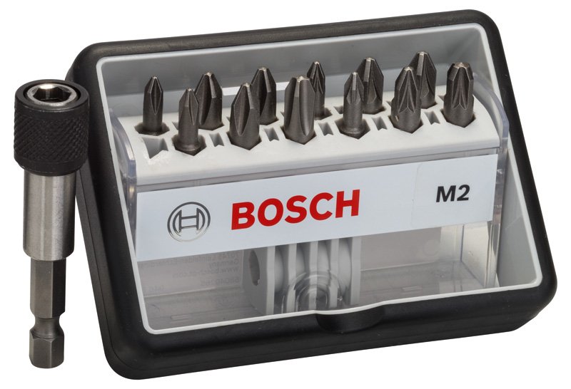Bosch 12+1-tlg. Schrauberbit-Set, Robust Line, M PH/PZ, Extra Hard-Ausführung Produktbild img1 L