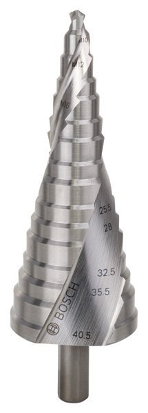 Bosch Stufenbohrer HSS, für Kabelverschraubungen, M10-M40, 10 mm, 125,5 mm, 16 Stufen Produktbild img1 L