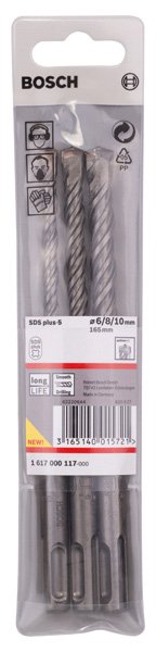 SDS plus-5 Hammerbohrer-Set, 3-tlg., 6/8/10 mm Produktbild img2 L