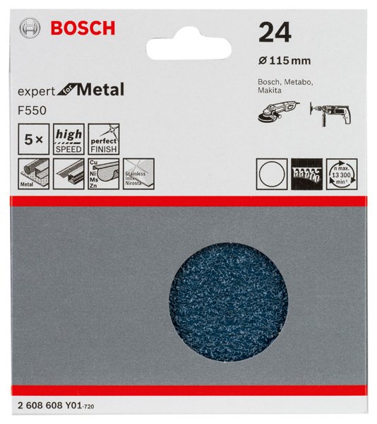 Bosch Schleifblatt F550, 5er-Pack. Für kleine Winkelschleifer Produktbild img2 L