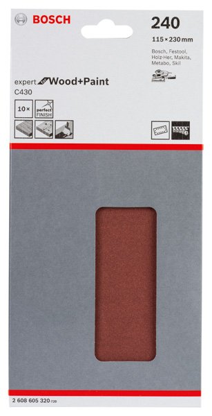 Schleifblatt C430, 115 x 230 mm, 240, 14 Löcher, 10er-Pack Produktbild img2 L