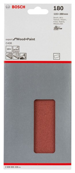 Bosch Schleifblatt C430, 115 x 280 mm, 120, ungelocht, gespannt, 10er-Pack Produktbild img2 L