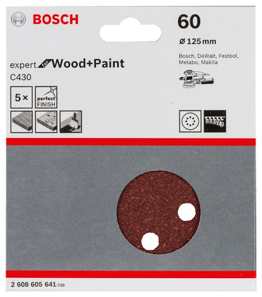 Schleifblatt C430, 125 mm, 120, 8 Löcher, Klett, 5er-Pack Produktbild img2 L