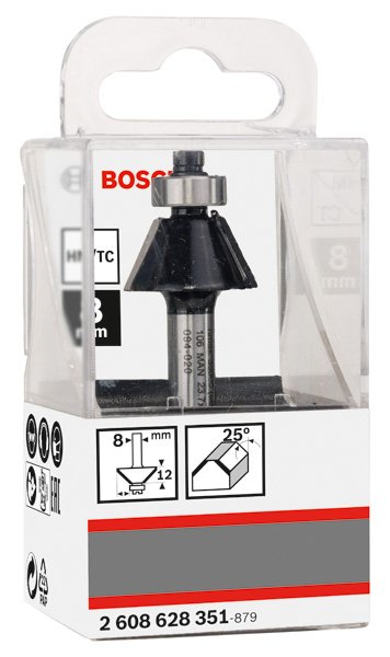 Bosch Laminat-Bündigfräser, 8&nbsp;mm, D1 23,7&nbsp;mm, B 5,5&nbsp;mm, L 12&nbsp;mm, G 54&nbsp;mm, 25° Produktbild img2 L