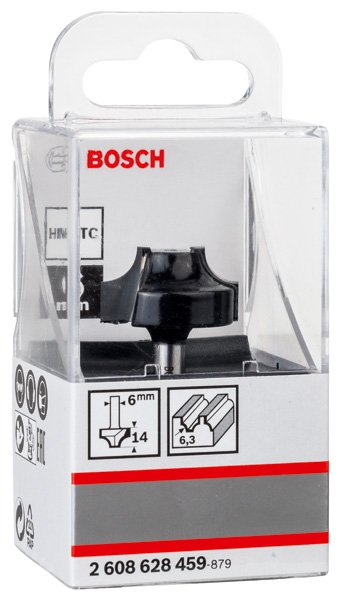 Bosch Kantenform-Ovolo-Fräser, 6&nbsp;mm, R1 6,3&nbsp;mm, D 25,4&nbsp;mm, L 14&nbsp;mm, G 46&nbsp;mm Produktbild img2 L