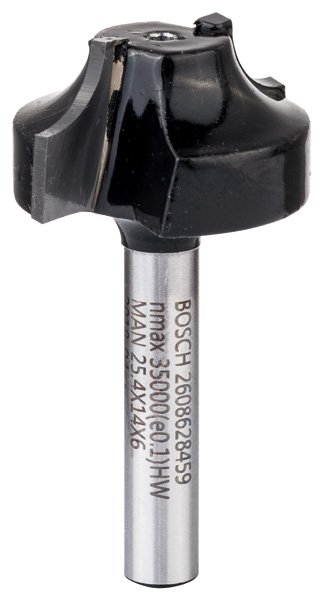 Bosch Kantenform-Ovolo-Fräser, 6&nbsp;mm, R1 6,3&nbsp;mm, D 25,4&nbsp;mm, L 14&nbsp;mm, G 46&nbsp;mm Produktbild img1 L
